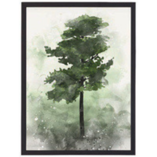 Green Watercolor Tree Picture