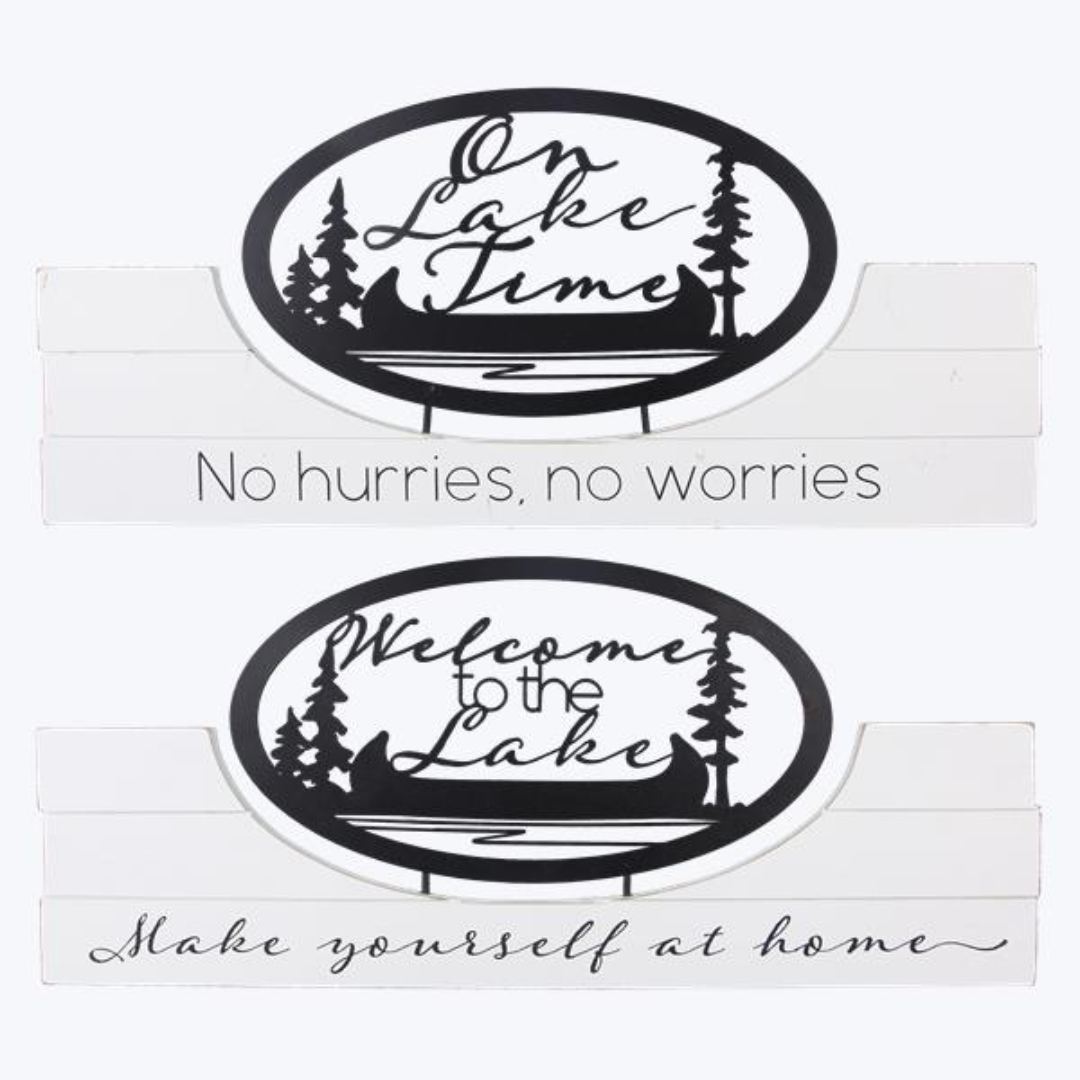 Wood & Laser Metal Lake Wall Signs