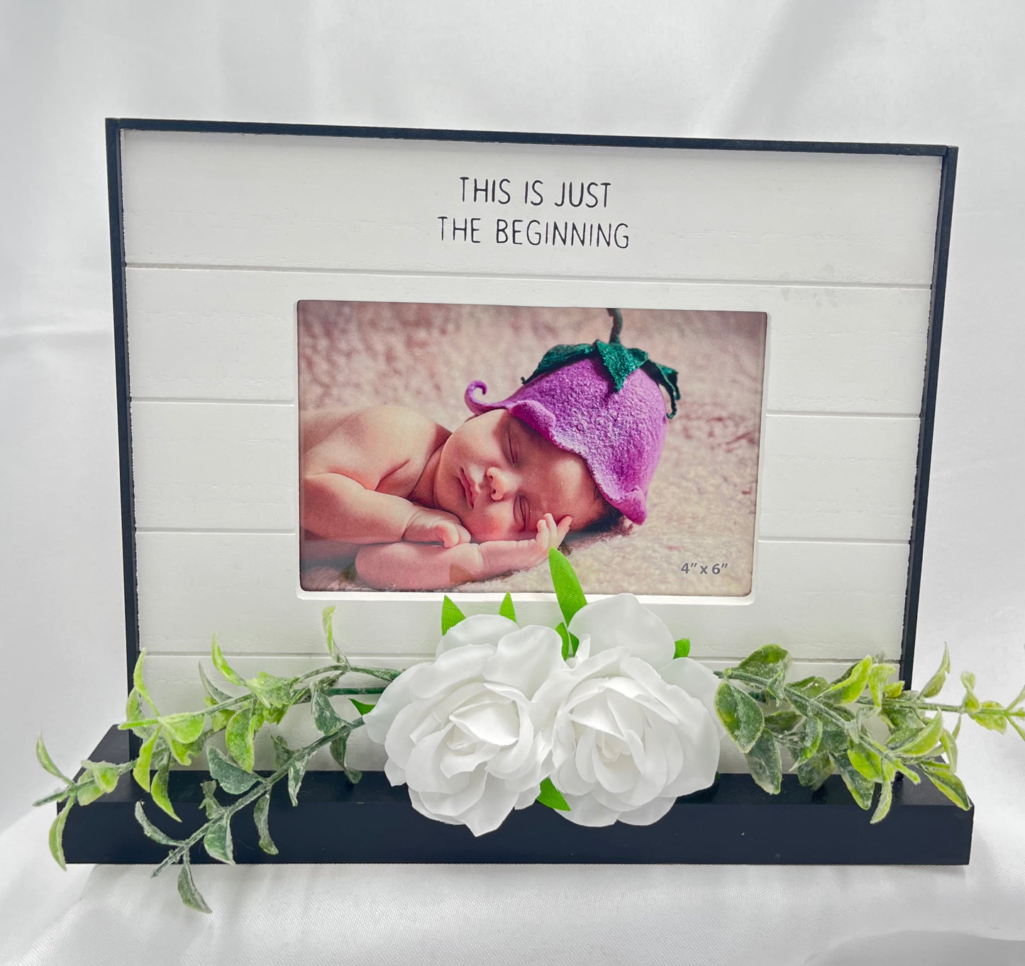 Baby Love Picture Frame With Artificial Floral