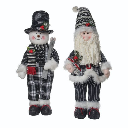 Tall Plush Dark Plaid Santa Or Snowman