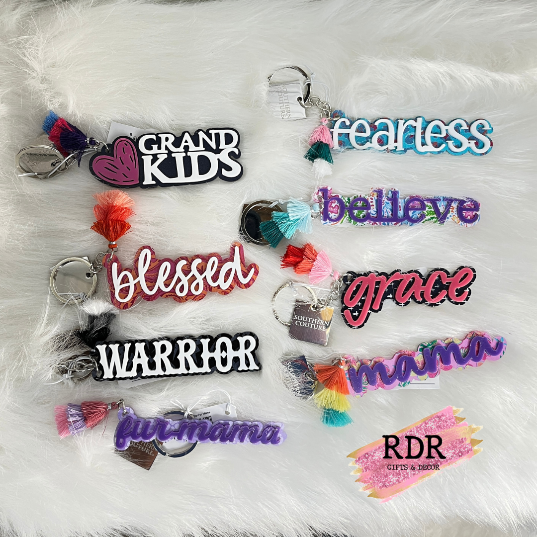 Southern Couture Acrylic Word Key Chains