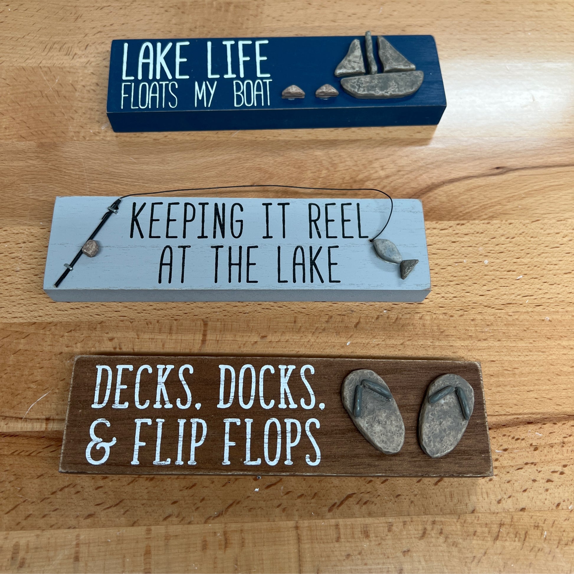 Lake Rock Art Wood Block