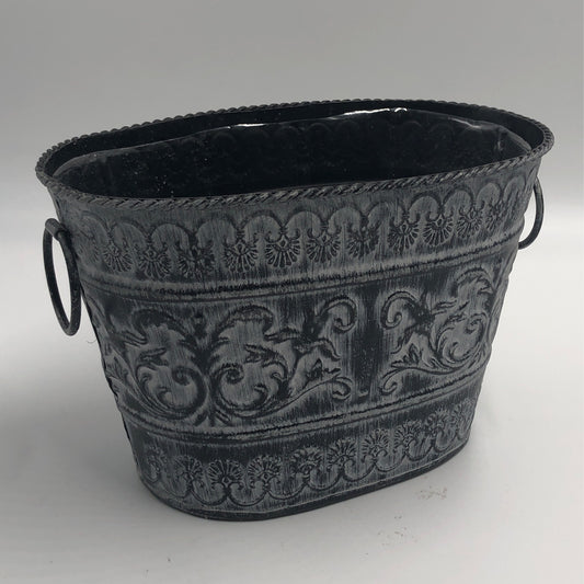 Small Black/Grey Oval Planter