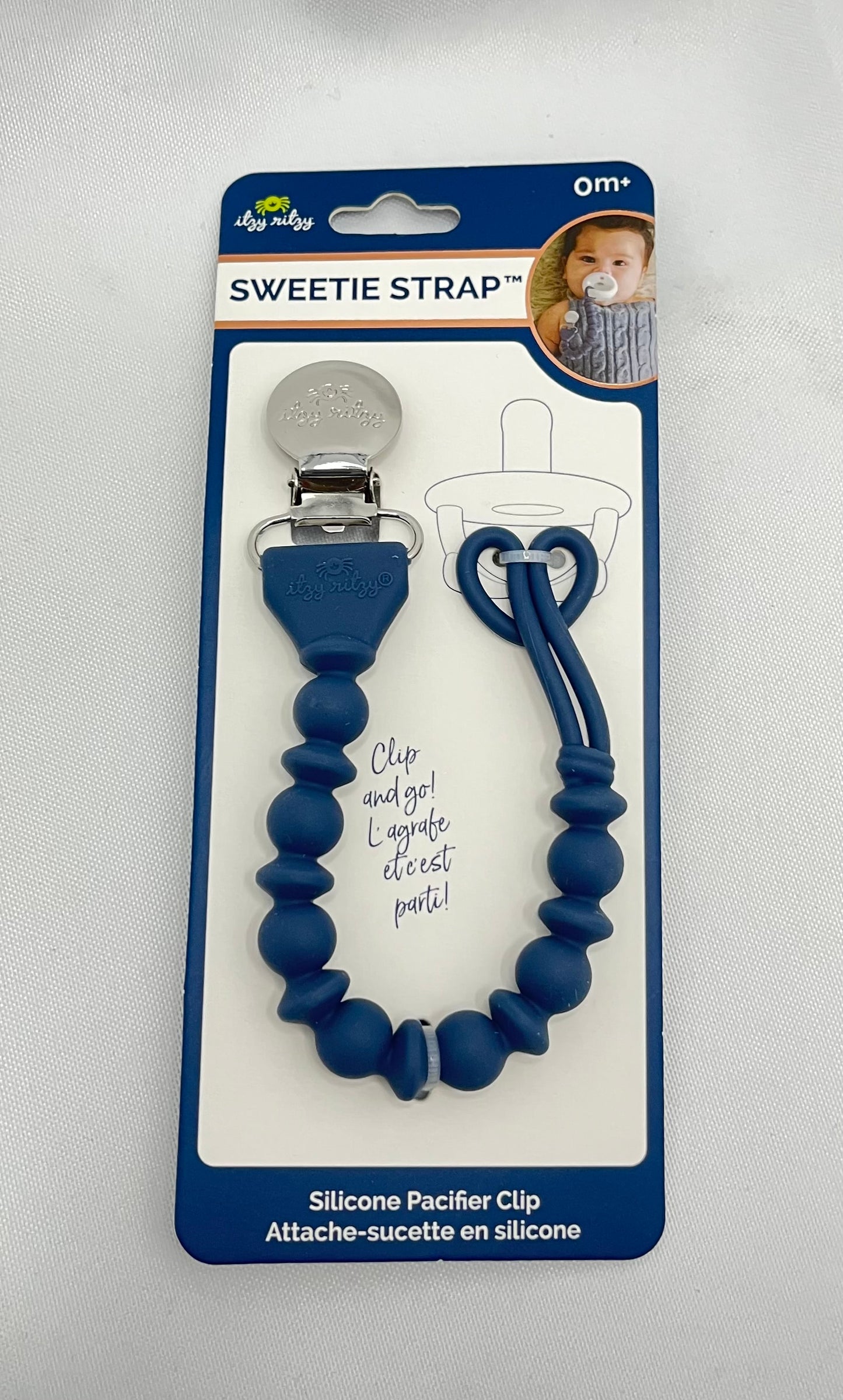 Sweetie Strap Silicoine One-Piece Pacifier Clip- Mint Braid