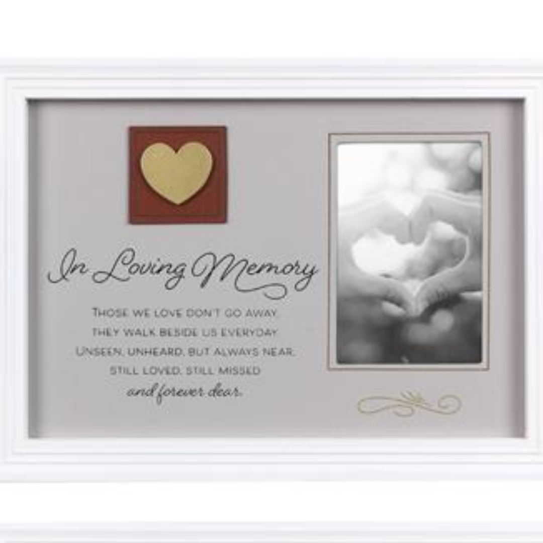 Faux Leather White Wood Bereavement Frame