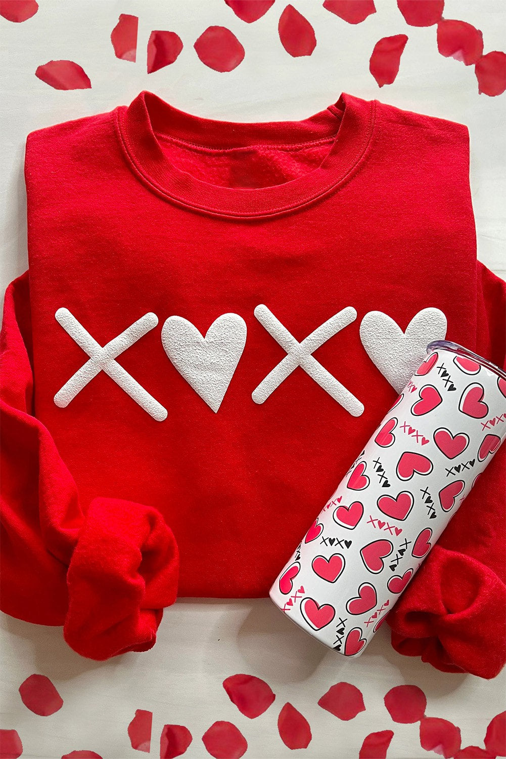 Red XOXO Print Sweatshirt