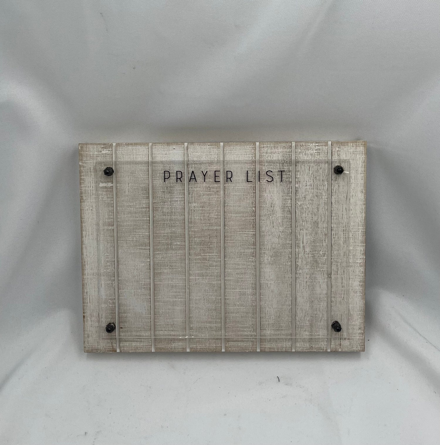 10" x 7.5" Acrylic Prayer List On Wooden Block Plaque