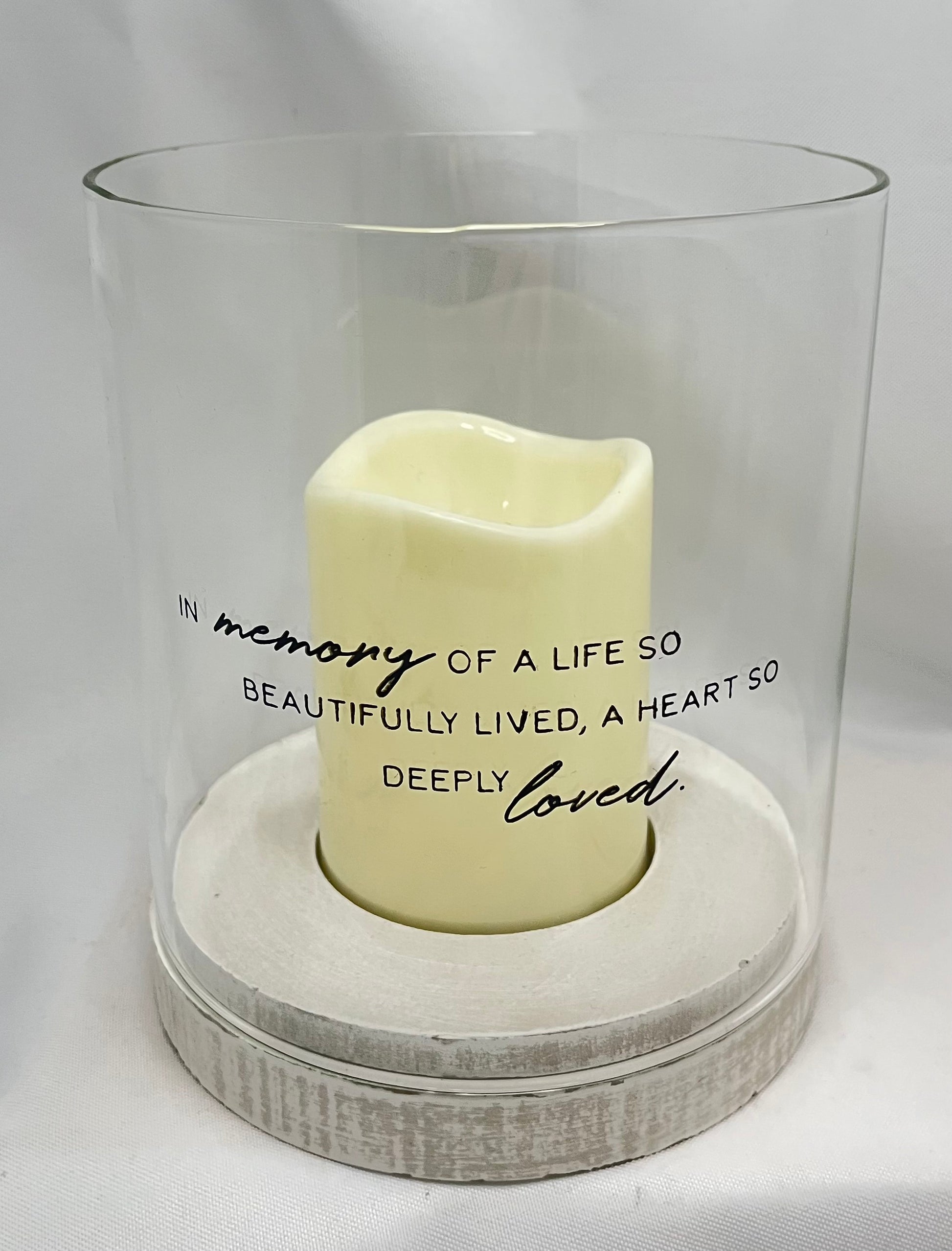 Glass Hurricane Flameless Candle