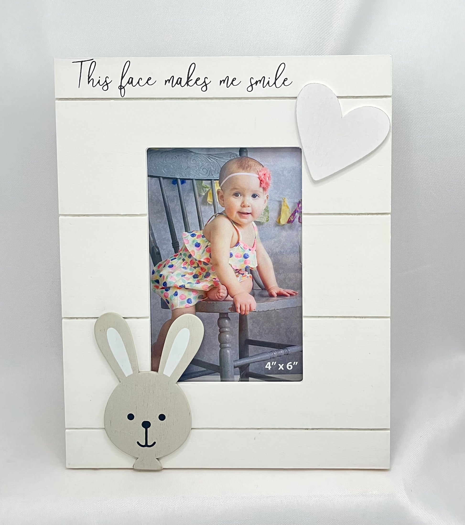 Wood Baby & Love Picture Frame With Raised Animal