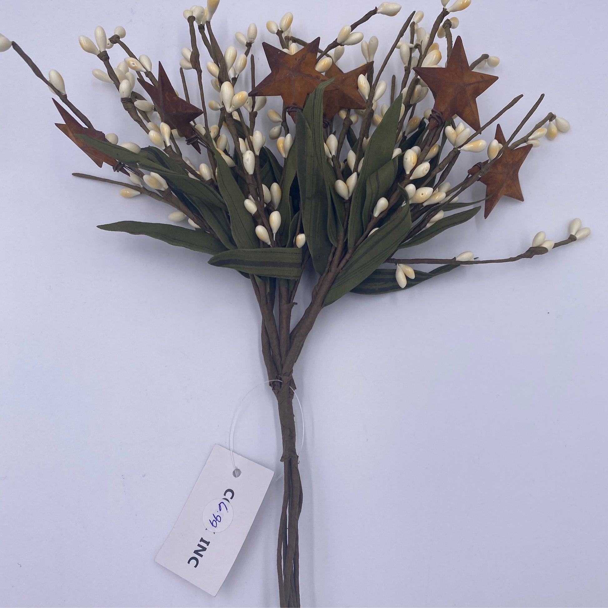 10" Cream Berry Pick With Stars