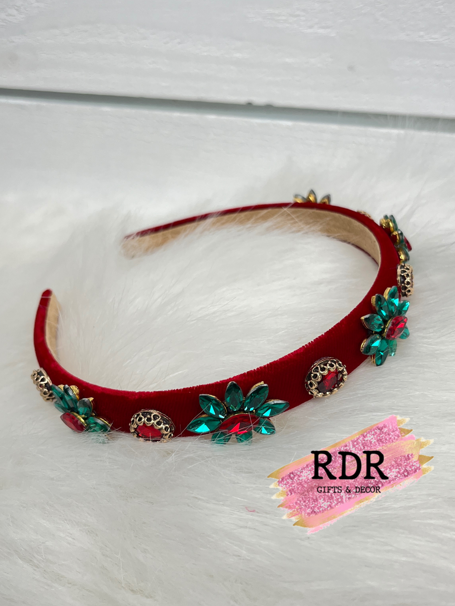 Velvet Headbands With Crystals & Gold
