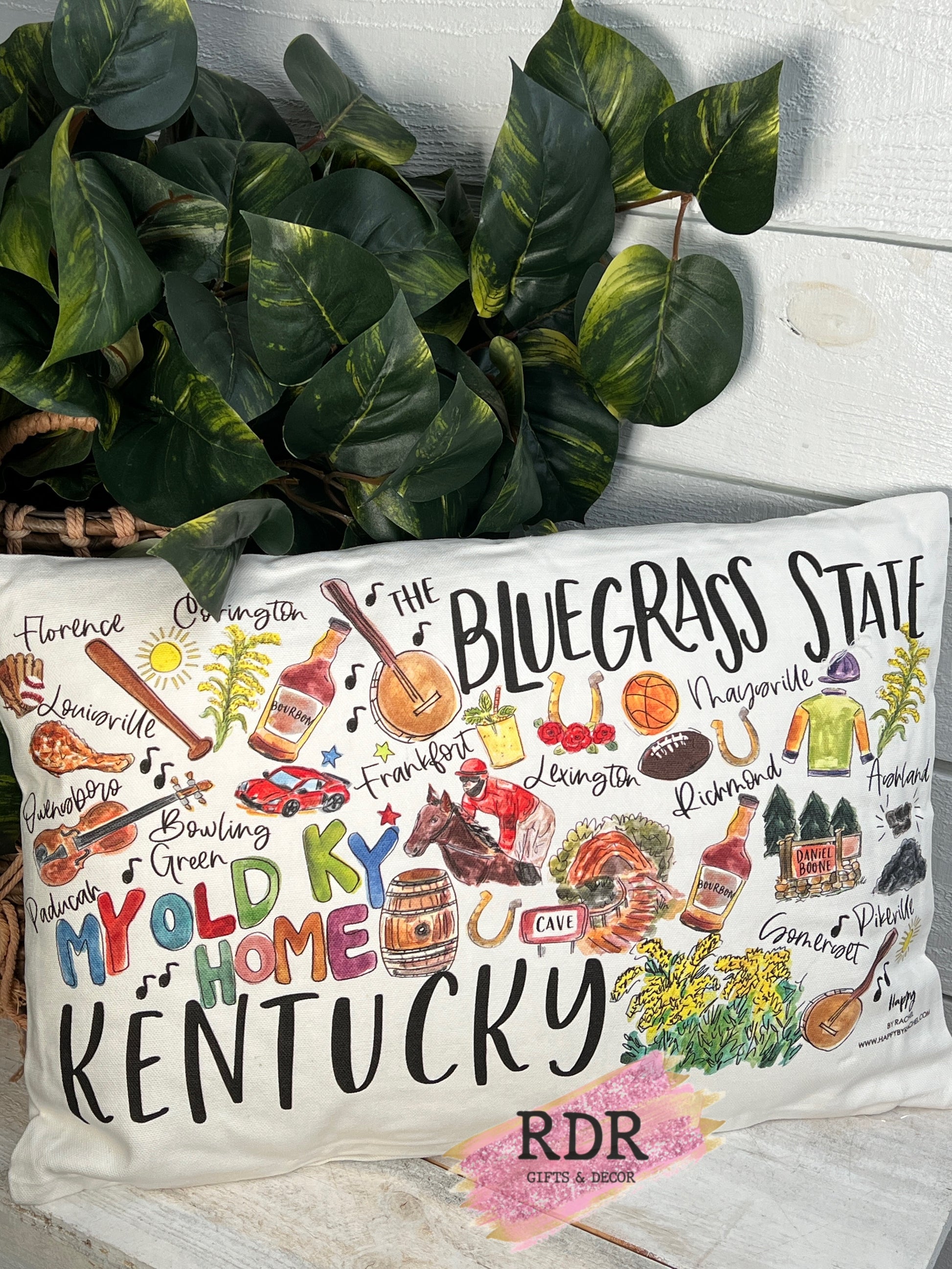 State Of Kentucky Double Sided Lumbar Pillow