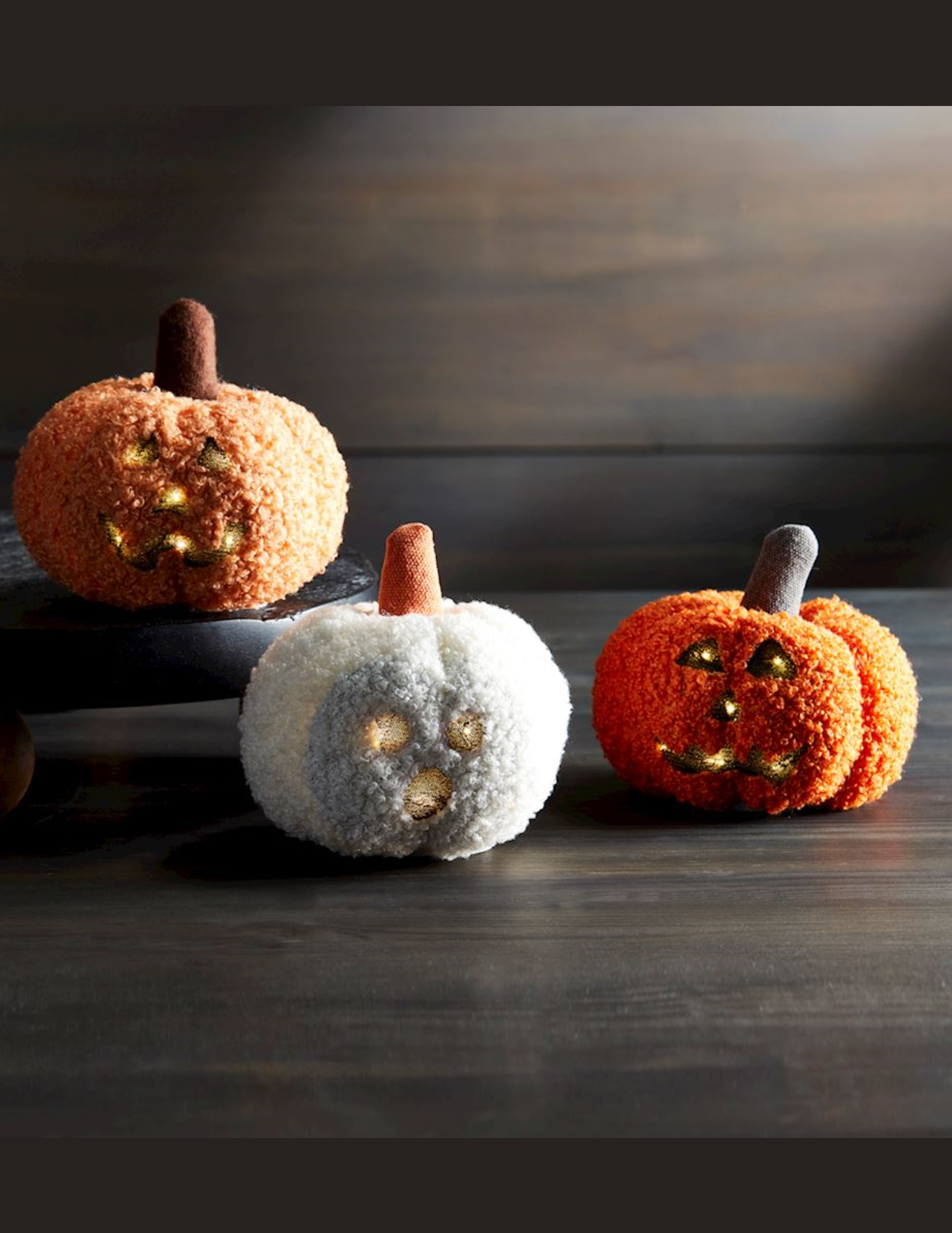 Mud Pie Small Plush Light Up Pumpkins