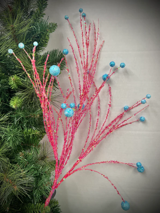 Wildly Perfect Twig Ball Spray- Pink & Blue