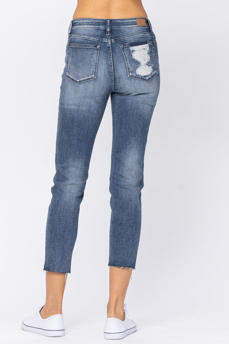 Judy Blue High Rise Raw Hem Relaxed Fit