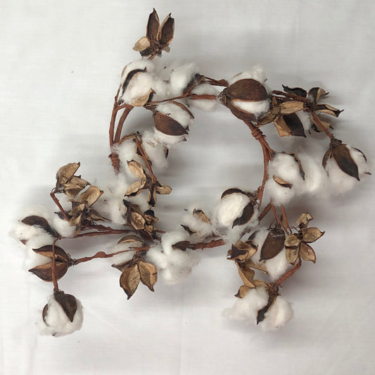 Cotton Candle Ring 12" Brown Leaves