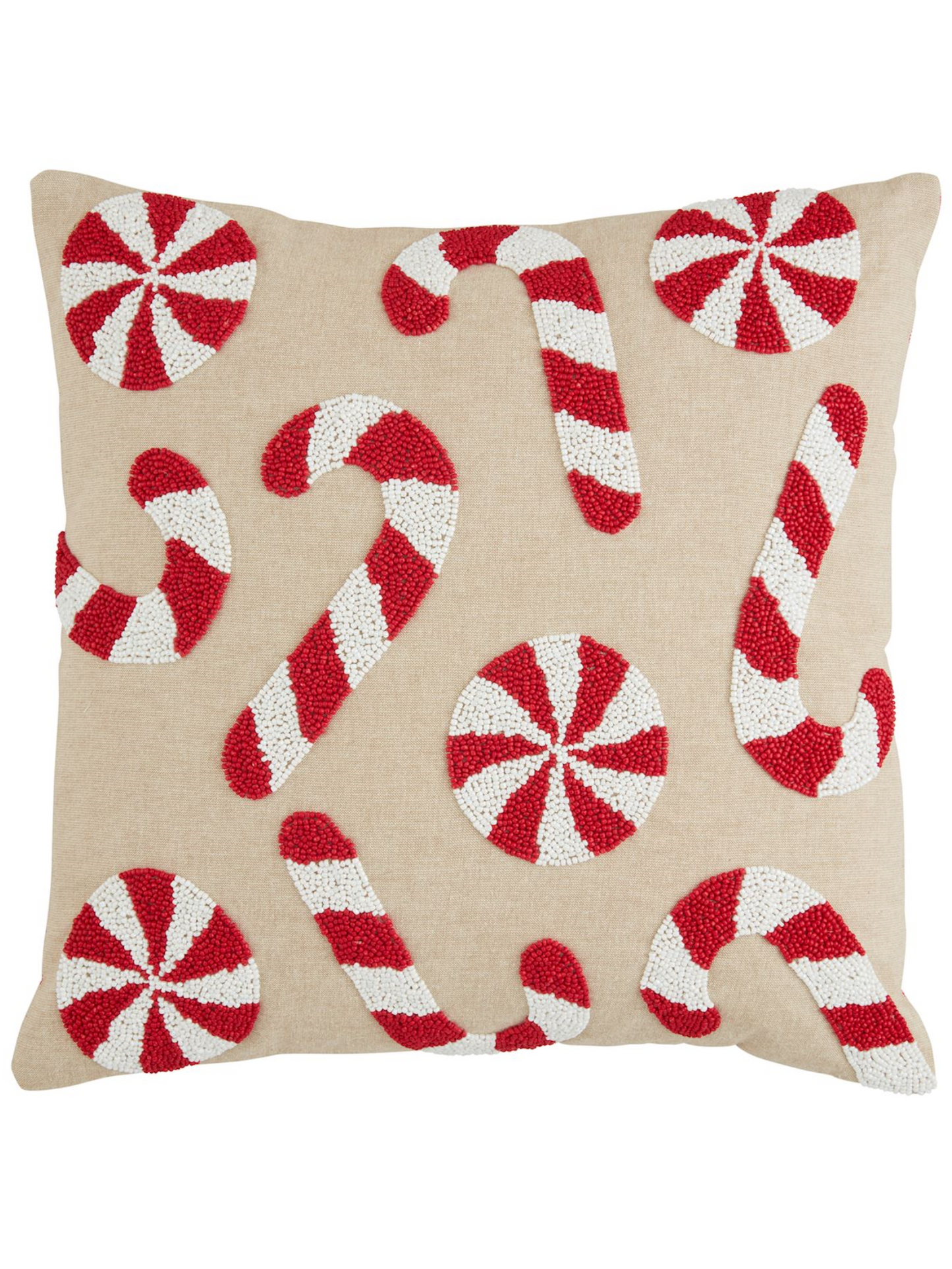 Mud Pie Beaded Christmas Pillow