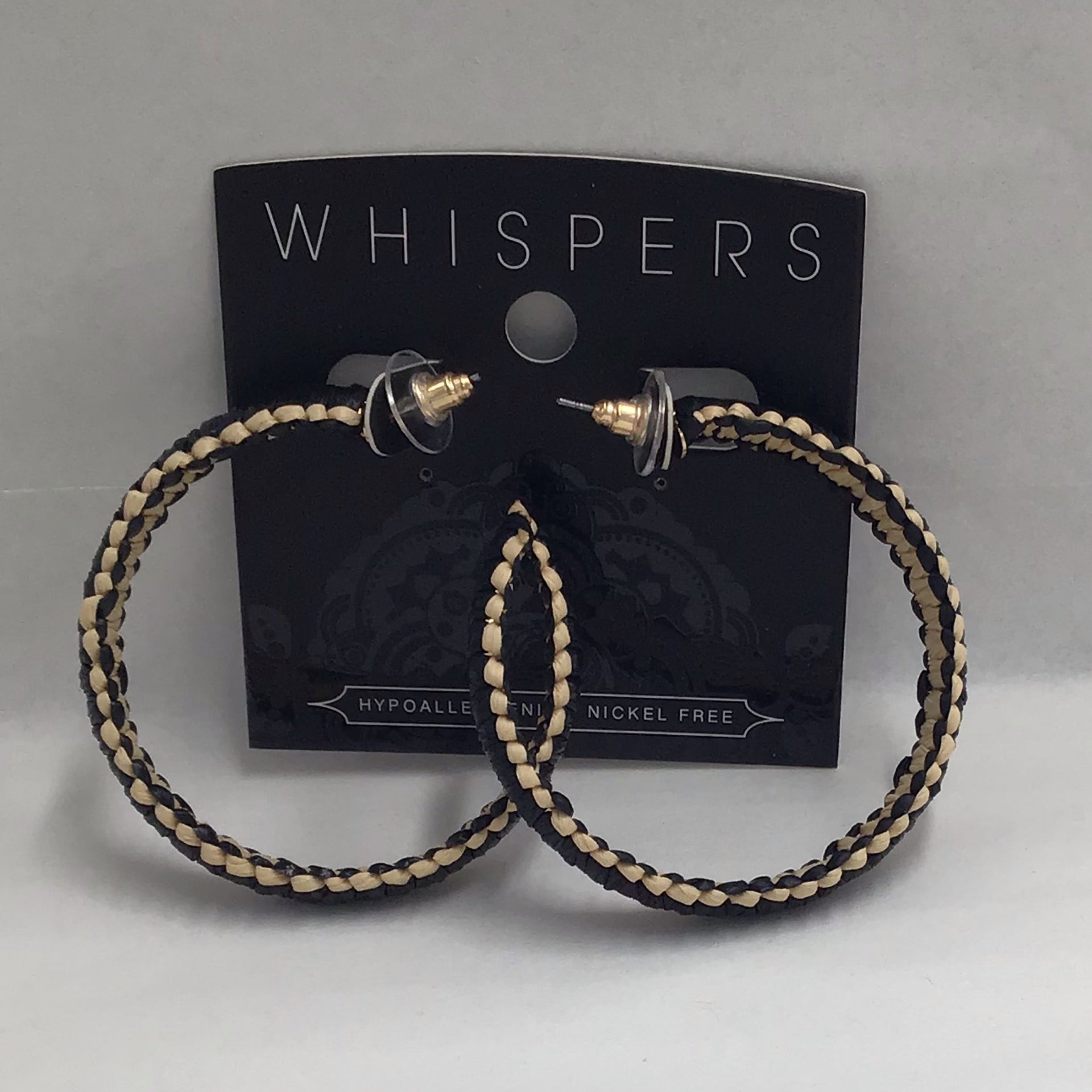 Whispers Brielle Black Paper Hoop Earrings