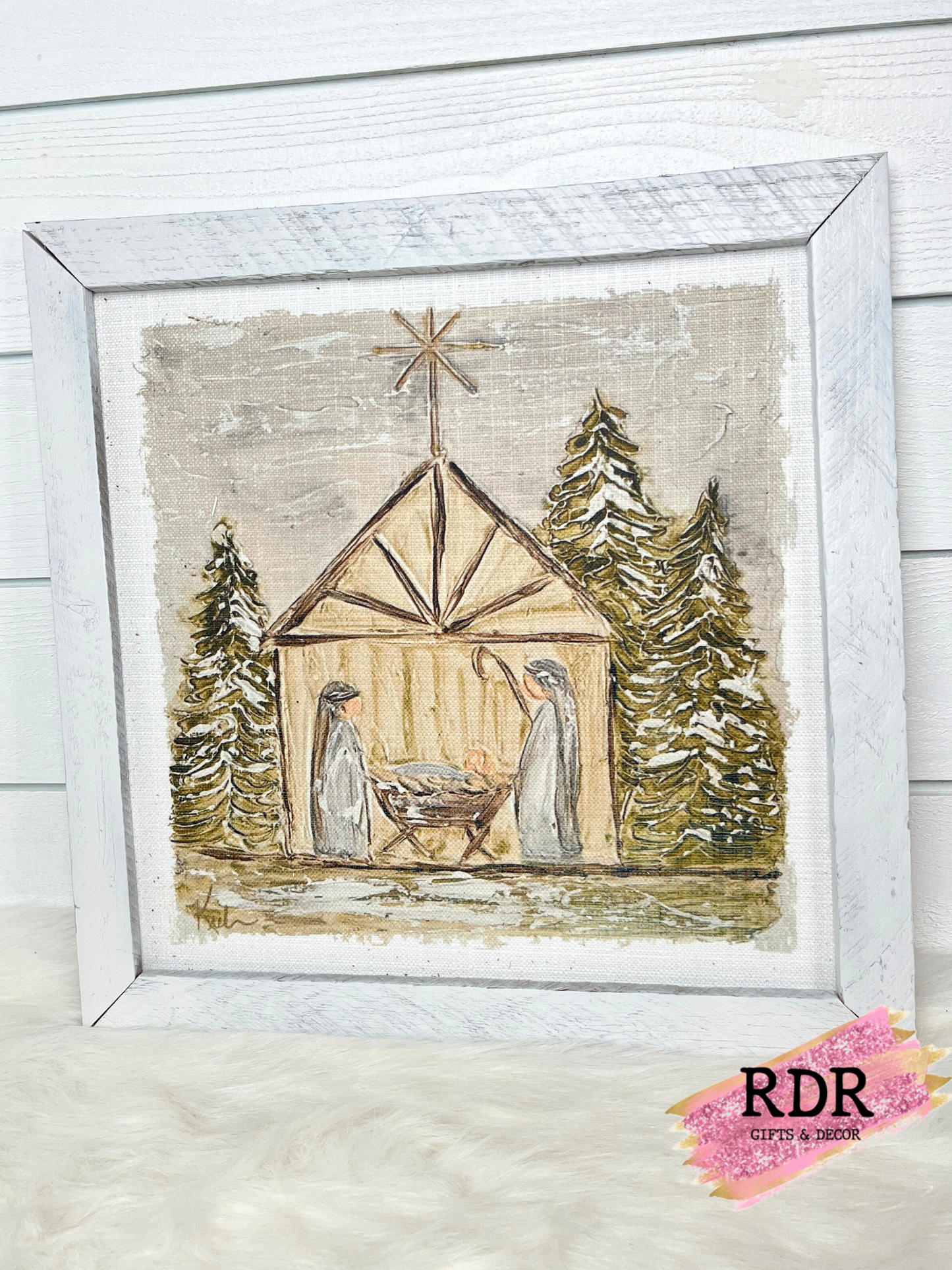 Southern Cotton Mill Christmas Pictures With White Frame