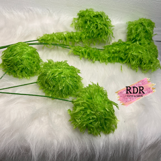 Lime Green Furry Fabric Pick