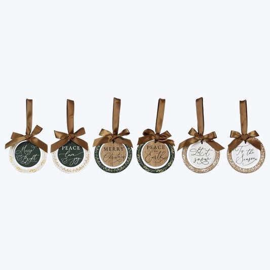 Wood Winter Green Ornaments