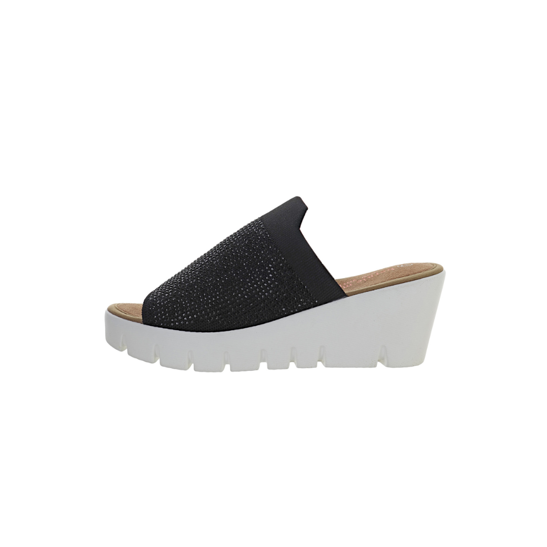 Bernie Mev Venti Crystals Wedges- Black