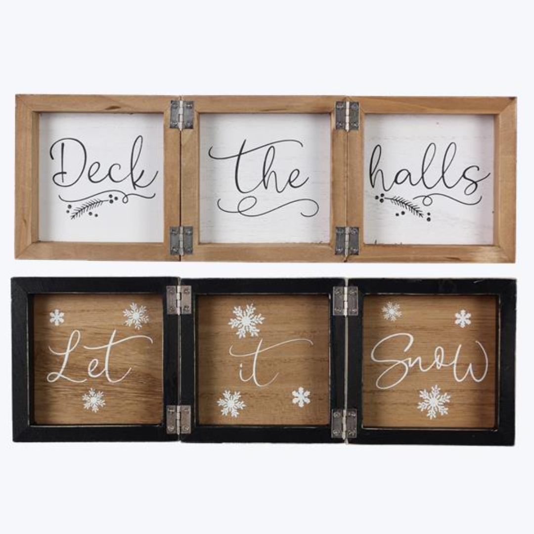 Wood Modern Farmhouse Triple Hinged Sign