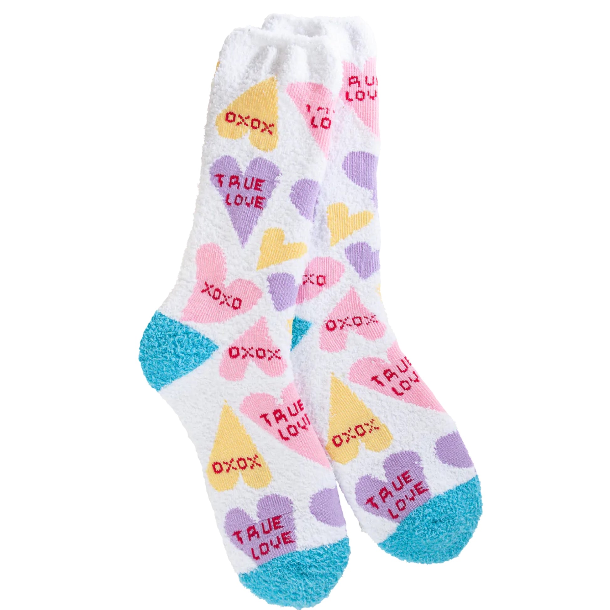 Cozy Collection Fuzzy Socks- Candy Hearts