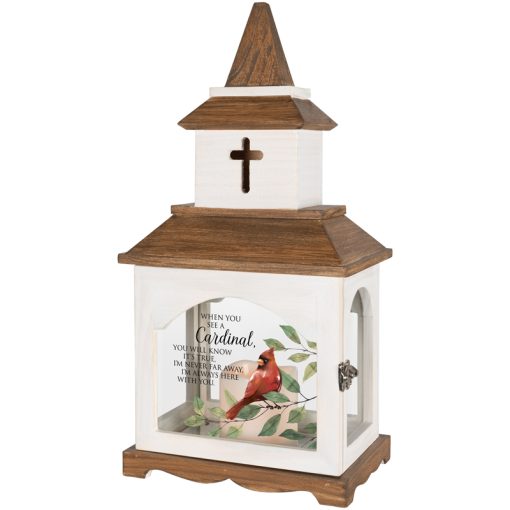 Lantern w/ Flameless LED Candle & Timer-Cardinal