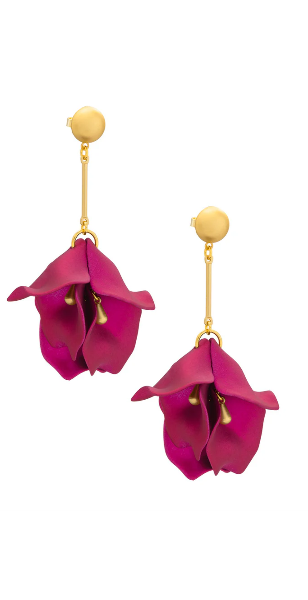 Metallic Resin Petal Drop Earrings