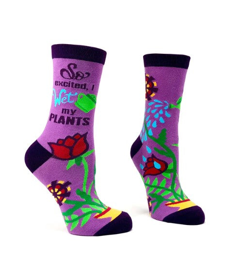 So Excited, I Wet My Plants Women's Crew Socks