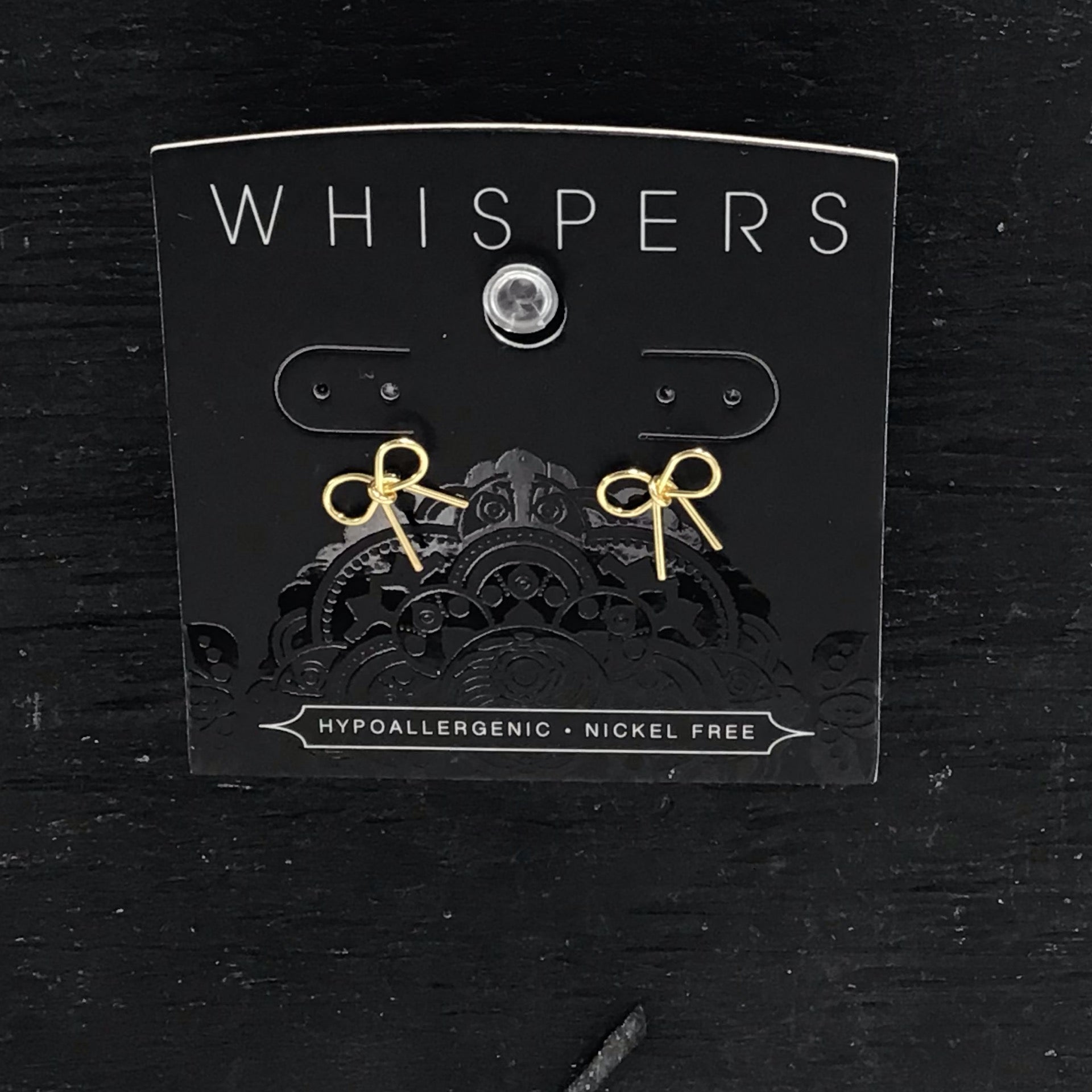 Whispers Gold Ribbon Stud