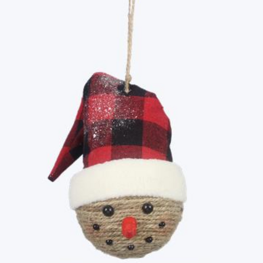 Fabric Snowman Head Ornament