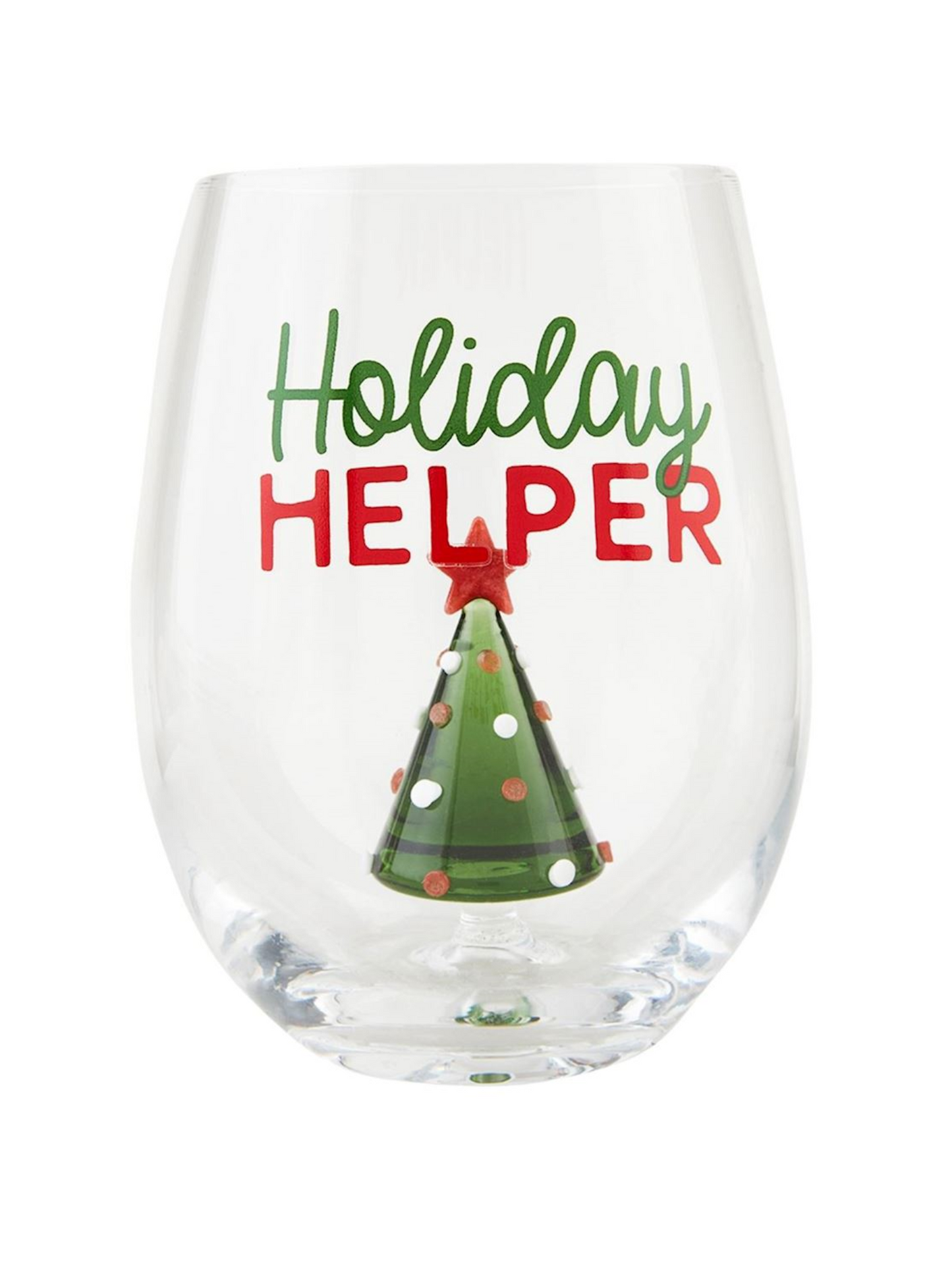 Mud Pie Icon Wine Glass, Gingerbread, 16 oz