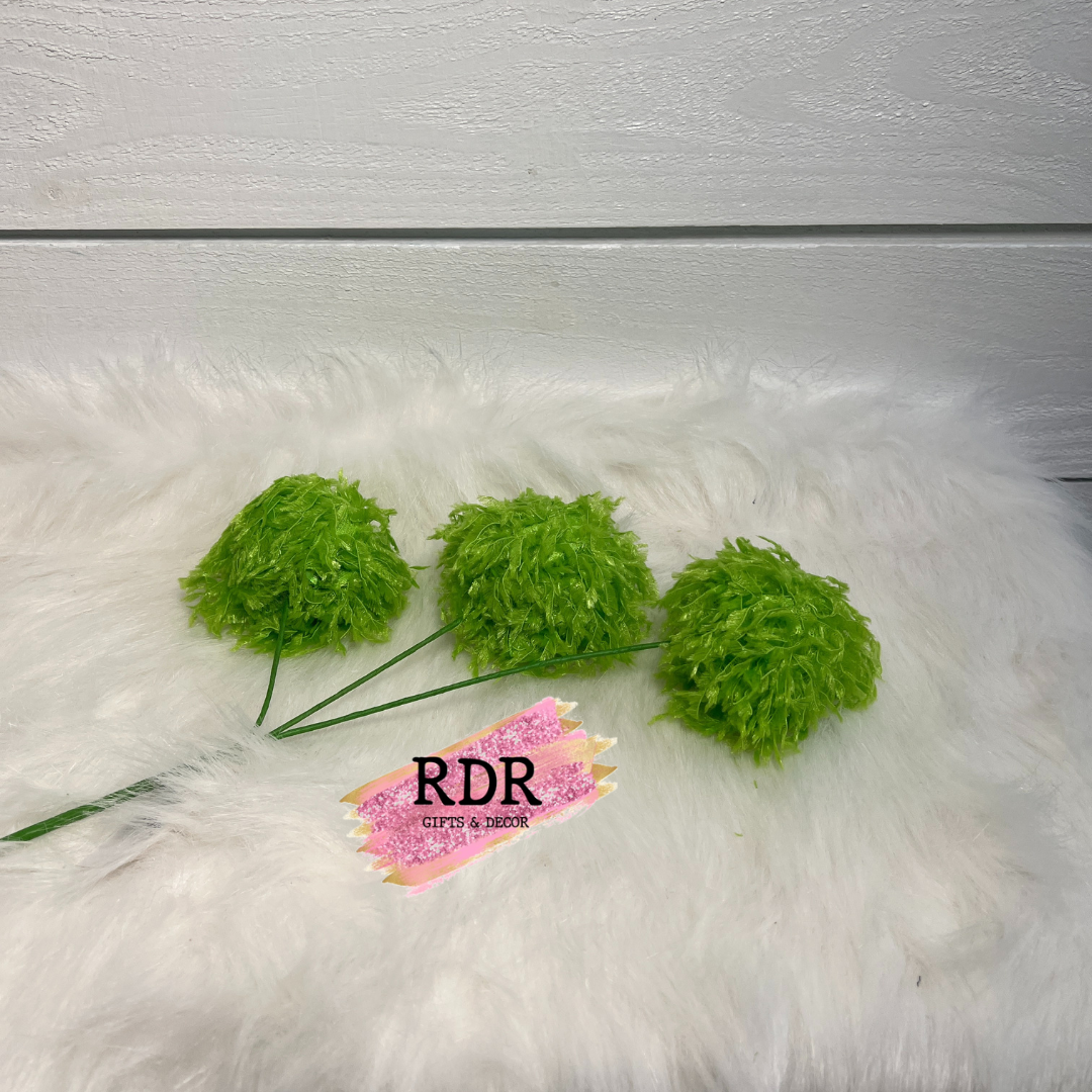 Lime Green Furry Fabric Pick