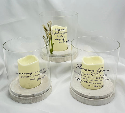 Glass Hurricane Flameless Candle