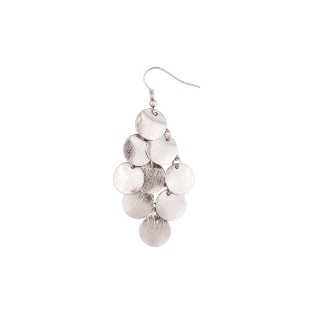 Silver Coin Chandelier Earring