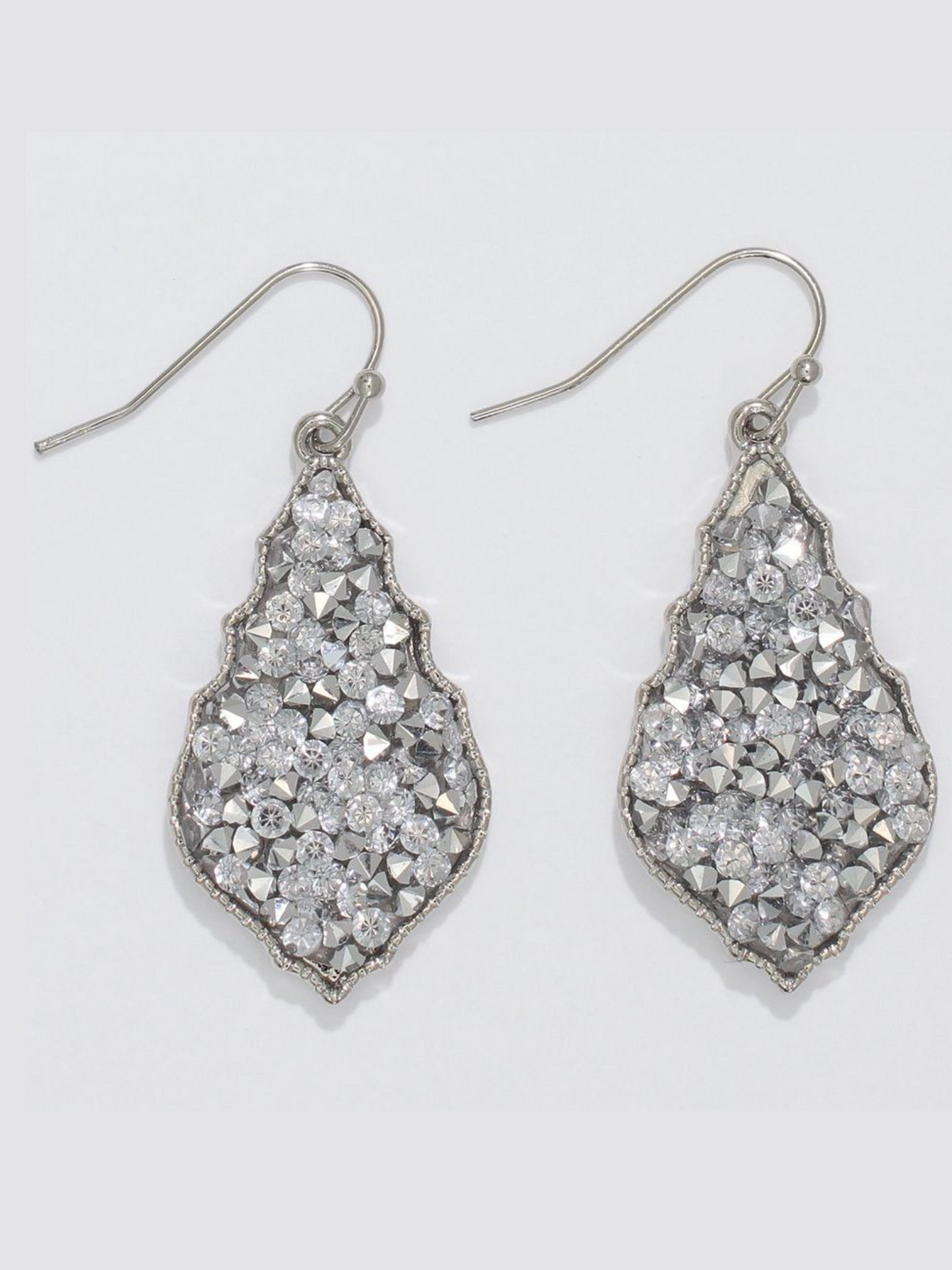 Sparkling Silver Crystal Tear Drop Earrings