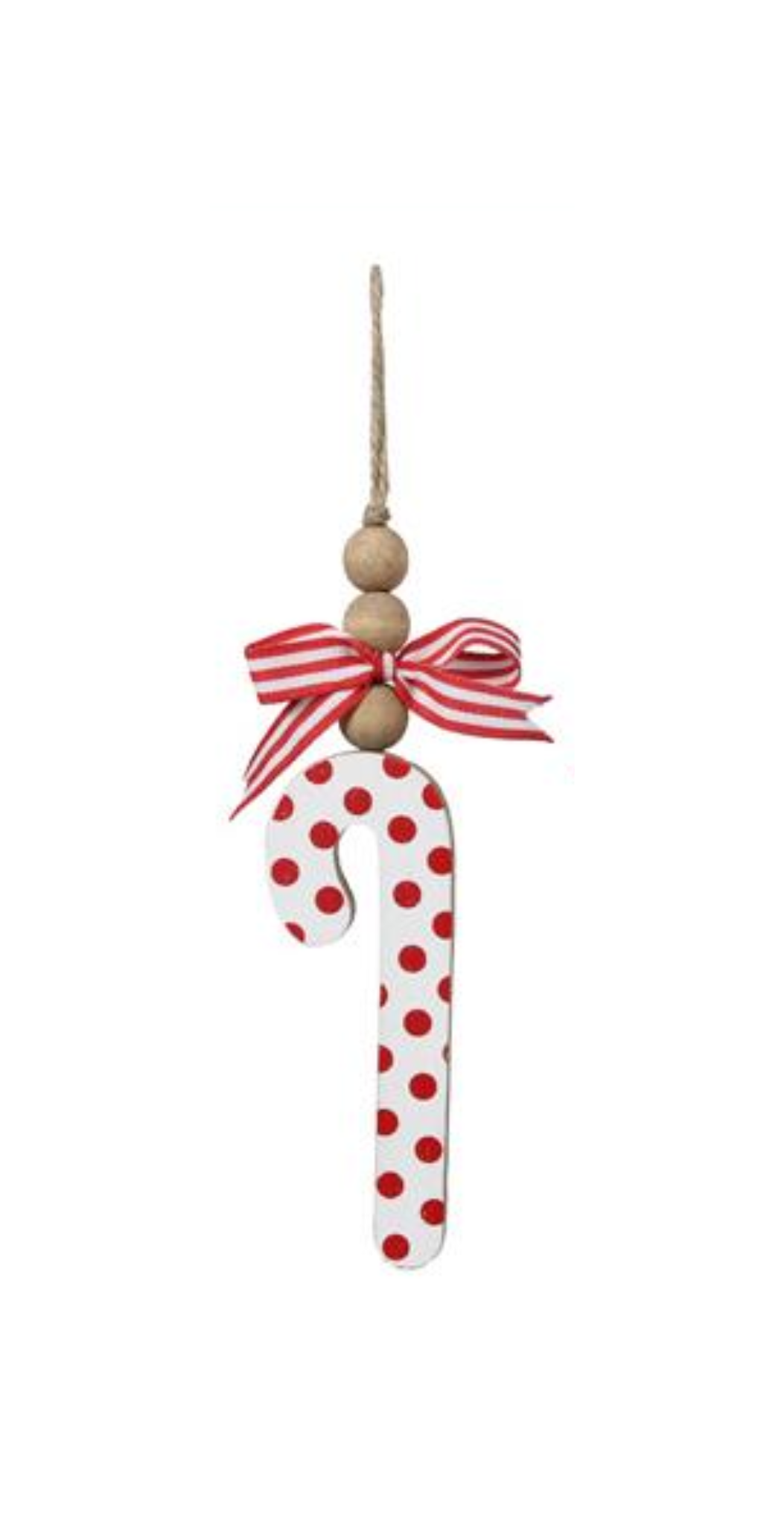 Wood Candy Cane Christmas Ornament