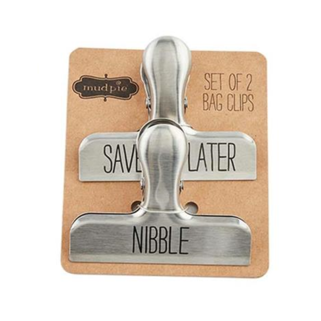 Mud Pie Set of Two Metal Bag Clips