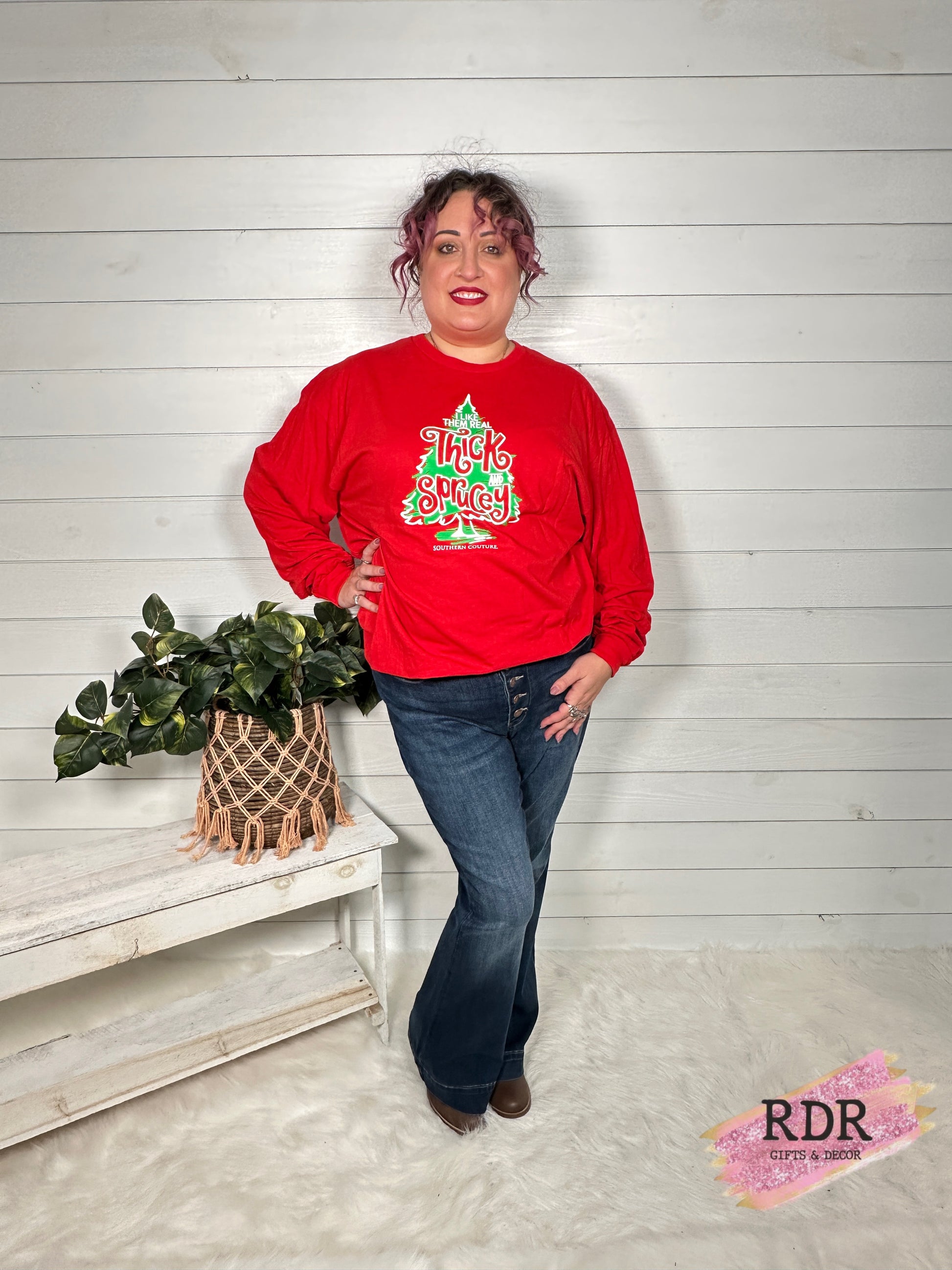 Southern Couture Real Thick & Sprucey Long Sleeve Tee