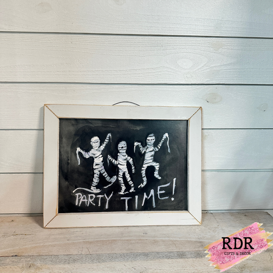 Dancing Mummies White Washed Frame