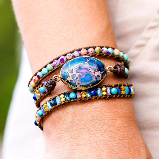 Cape Diablo Intense Emperor Jasper Wrap Bracelet