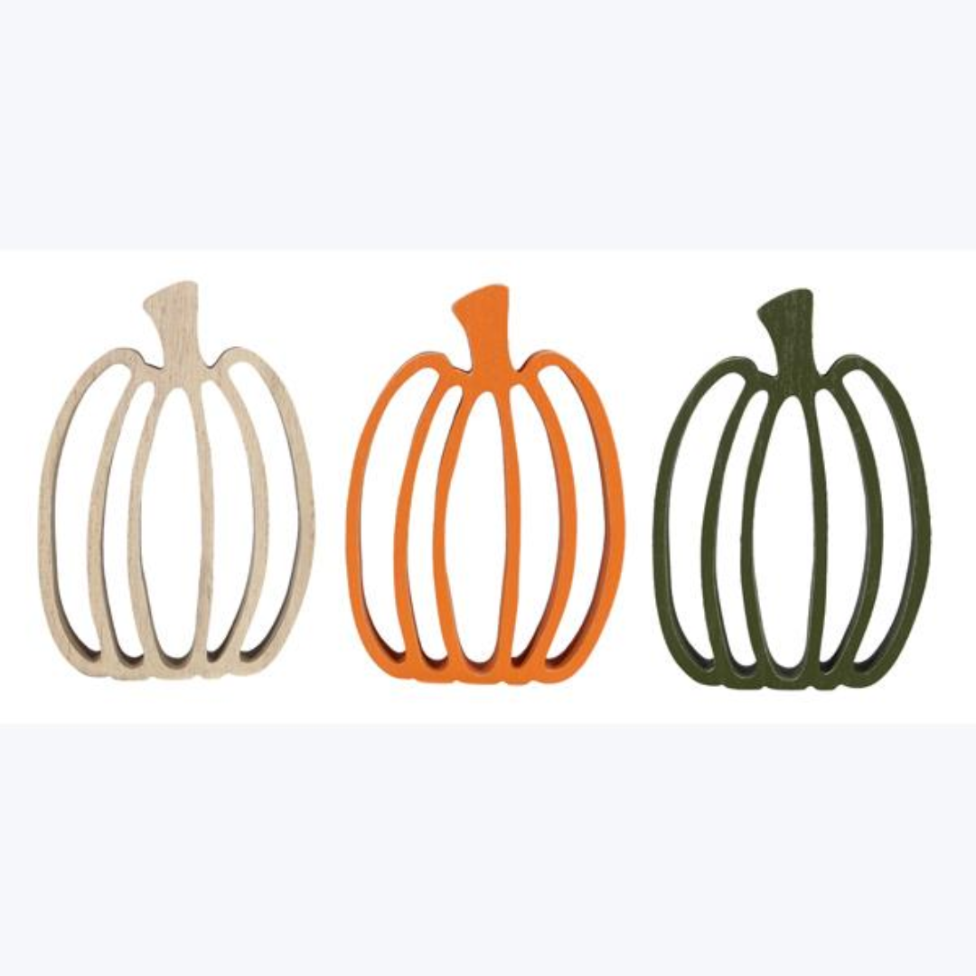 Wooden Tabletop Pumpkin Decor