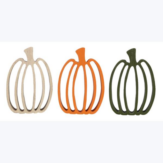 Wooden Tabletop Pumpkin Decor