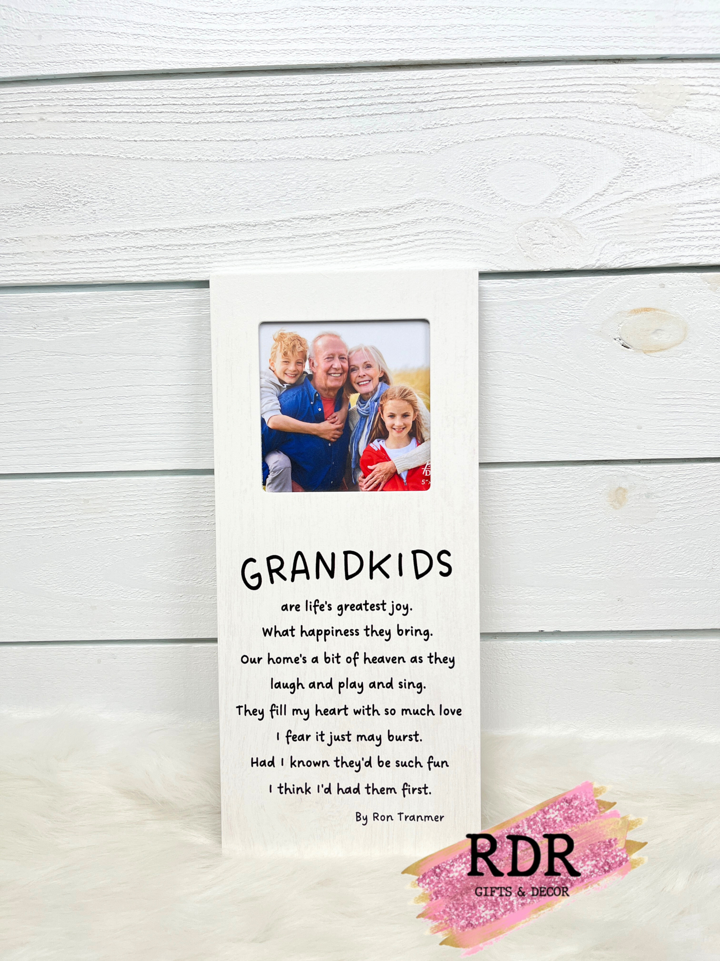 White Grandkids Photo Frame