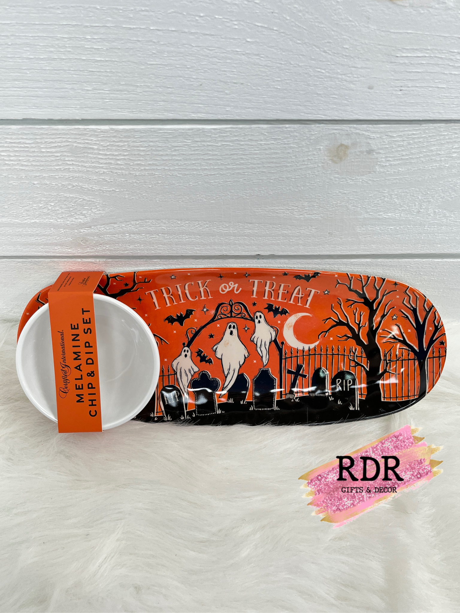 Hocus Pocus Melamine Oval Tray with Dip Bowl