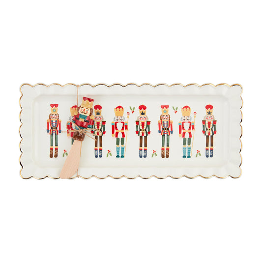 Mud Pie Nutcracker Hostess Set Platter & Spreader