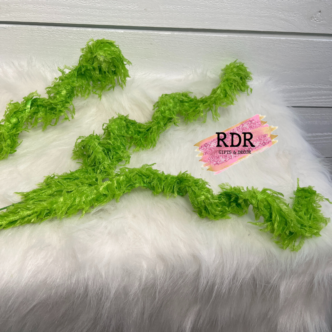 Lime Green Furry Fabric Pick
