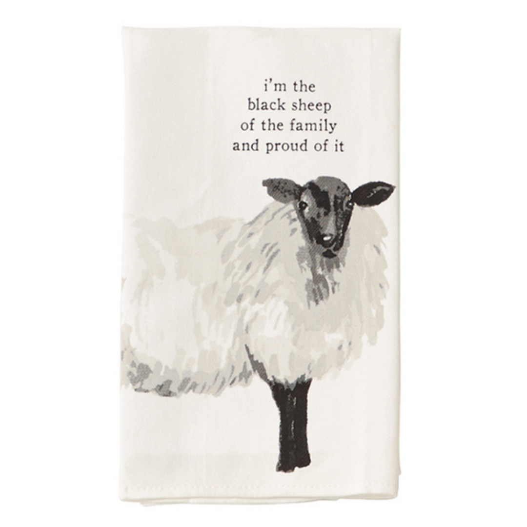 Mud Pie Black Sheep Tea Towel